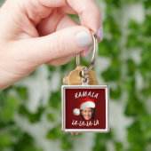 Grappig Kamala Harris Face Santa Hat Kerstmis Sleutelhanger (Hand)