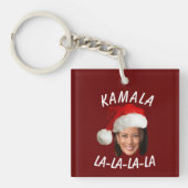 Grappig Kamala Harris Face Santa Hat Kerstmis Sleutelhanger (Voorkant)