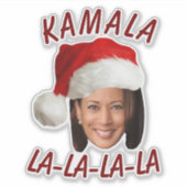 Grappig Kamala Harris Face Santa Hat Kerstmis Sticker (Voorkant)