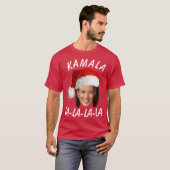 Grappig Kamala Harris Face Santa Hat Kerstmis T-shirt (Voorkant volledig)