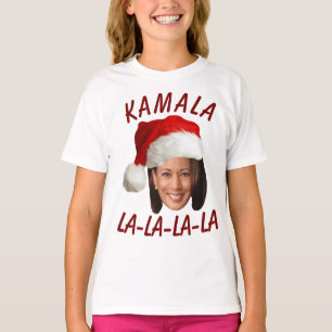 Grappig Kamala Harris Face Santa Hat Kerstmis T-shirt