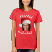 Grappig Kamala Harris Face Santa Hat Kerstmis T-shirt (Voorkant)