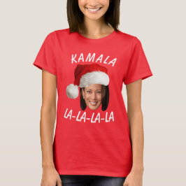 Grappig Kamala Harris Face Santa Hat Kerstmis T-shirt