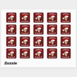Grappig Kamala Harris Face Santa Hat Kerstmis Vierkante Sticker