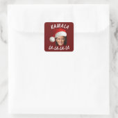 Grappig Kamala Harris Face Santa Hat Kerstmis Vierkante Sticker (Tas)