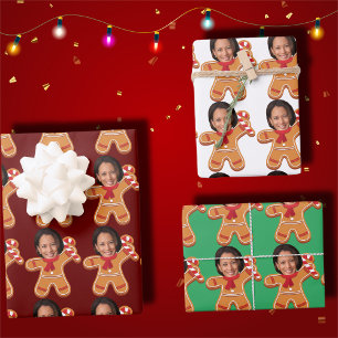 Grappig Kamala Harris Gezicht Foto Gingerbread Xma Inpakpapier Vel