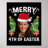 Grappig Kamala Harris Kerstman Hat Merry 4e Poster (Voorkant)