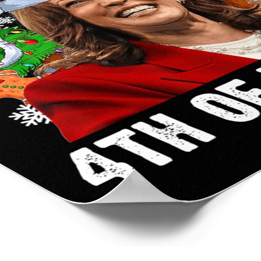 Grappig Kamala Harris Kerstman Hat Merry 4e Poster (Hoek)