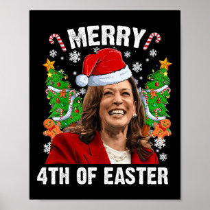Grappig Kamala Harris Kerstman Hat Merry 4e Poster