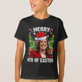 Grappig Kamala Harris Kerstman Hat Merry 4e T-shirt (Voorkant)