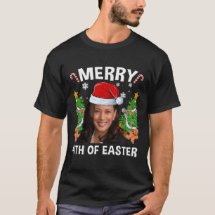 Grappig Kamala Harris Kerstman Hat Merry 4e T-shirt