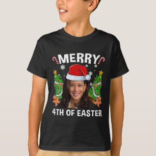 Grappig Kamala Harris Kerstman Hat Merry 4e T-shirt