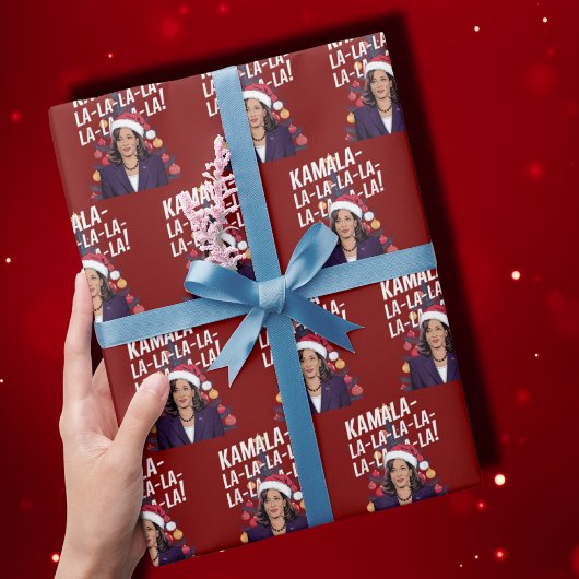 Grappig Kamala Harris Kerstvakantie Kamala-la-la Cadeaupapier