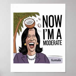 Grappig Kamala Harris nu gematigd na kokosnoot gev Poster
