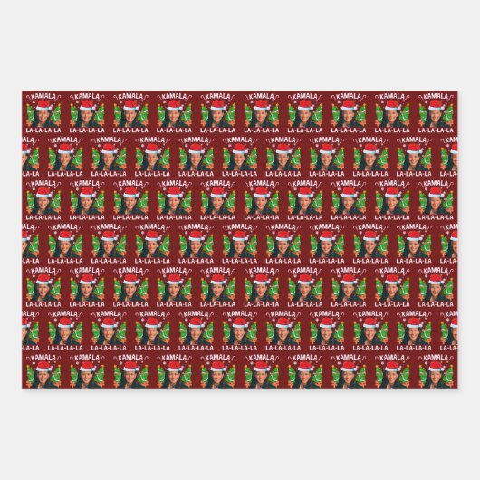 Grappig Kamala Harris Roze Kerst Inpakpapier Vel (Voorkant 2)