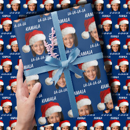 Grappig Kamala Harris Santa Hat Vrolijk Kerstfeest Cadeaupapier