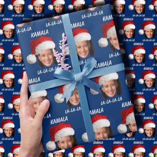 Grappig Kamala Harris Santa Hat Vrolijk Kerstfeest Cadeaupapier