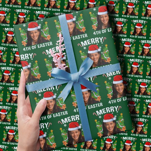 Grappig Kamala Harris vrolijk 4e van Pasen Cadeaupapier