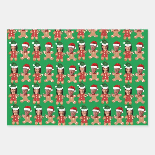 Grappig Kamala Harris Walz Face Gingerbread Inpakpapier Vel (Voorkant)