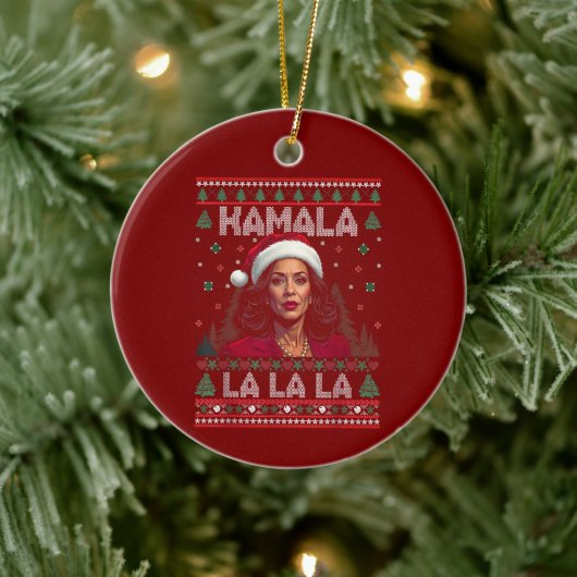 Grappig Kamala Santa Claus Kerst Lelijk Cadeau Keramisch Ornament (Boom)