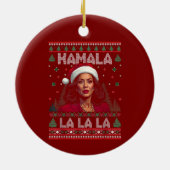 Grappig Kamala Santa Claus Kerst Lelijk Cadeau Keramisch Ornament (Achterkant)