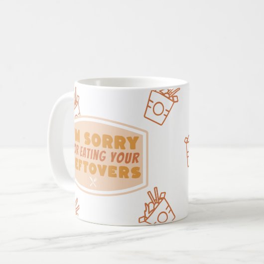 Grappig kamergenootje cadeau "Sorry voor het eten  Koffiemok (Voorkant links)