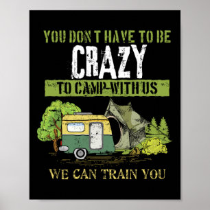 Grappig kampeerliefhebber gek kampeer grap cadeau poster