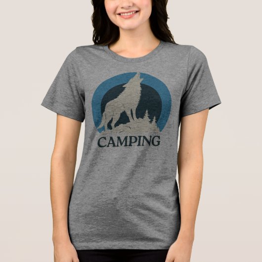 Grappig kamperen, Camping Ideeën, verkennen outdoo Tri-Blend Shirt (Voorkant)