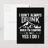 Grappig kamperen en drink gezegden briefkaart (Voorkant / Achterkant)