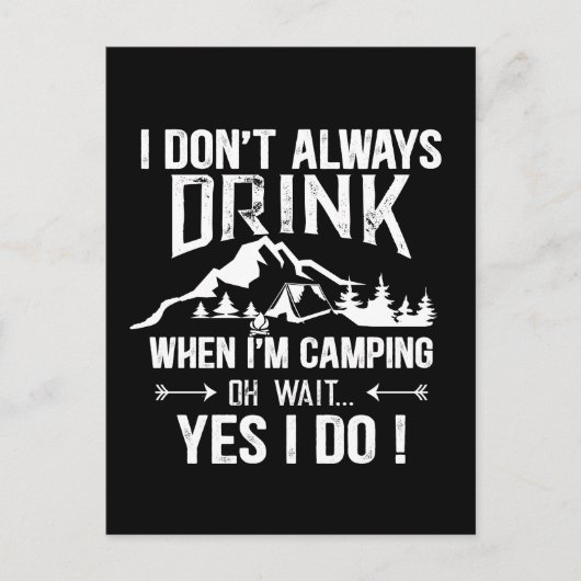Grappig kamperen en drink gezegden briefkaart (Voorkant)