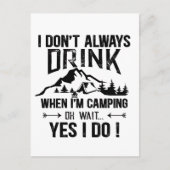 Grappig kamperen en drink gezegden briefkaart (Voorkant)