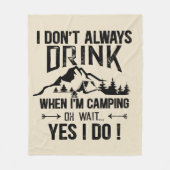 Grappig kamperen en drink gezegden fleece deken (Voorkant)