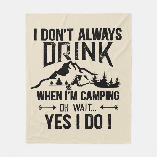 Grappig kamperen en drink gezegden fleece deken (Voorkant)
