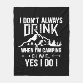 Grappig kamperen en drink gezegden fleece deken