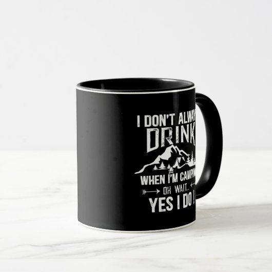 Grappig kamperen en drink gezegden mok (Voorkant rechts)