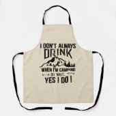 Grappig kamperen en drink gezegden schort (Voorkant)