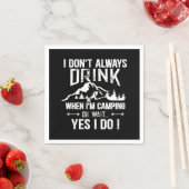 Grappig kamperen en drink gezegden servet (Insitu)