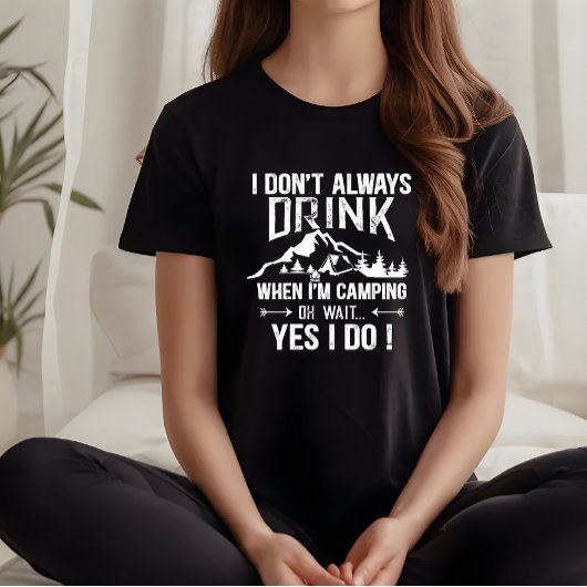 Grappig kamperen en drink gezegden t-shirt