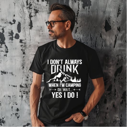 Grappig kamperen en drink gezegden t-shirt