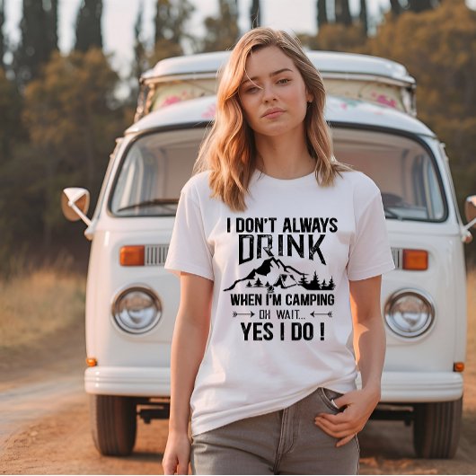 Grappig kamperen en drink gezegden t-shirt