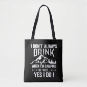 Grappig kamperen en drink gezegden tote bag (Voorkant)