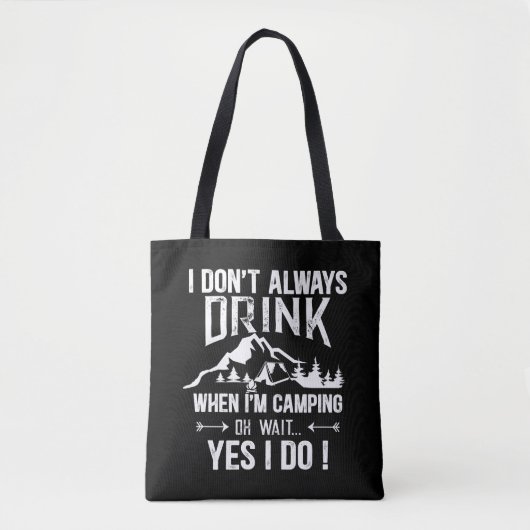 Grappig kamperen en drink gezegden tote bag (Voorkant)
