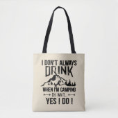 Grappig kamperen en drink gezegden tote bag (Voorkant)