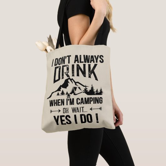 Grappig kamperen en drink gezegden tote bag (Dichtbij)