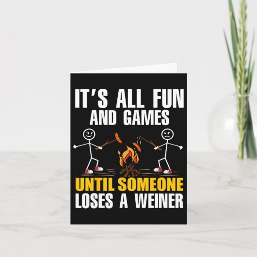 Grappig kamperen Het is leuk en spelletjes totdat Kaart (Voorkant)