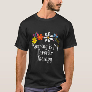 Grappig kamperen is favoriete therapie zeggen bloe t-shirt