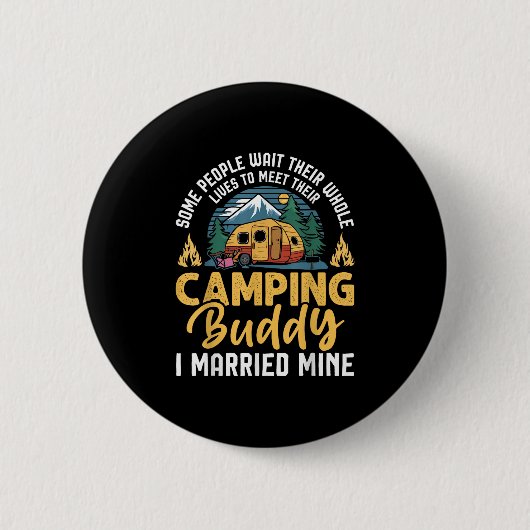 Grappig Kamperen Kampeerder Koppel Kampeerliefhebb Ronde Button 5,7 Cm (Voorkant)