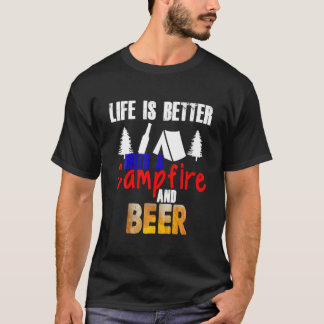 Grappig kamperen leven is beter met kampvuur br. t-shirt