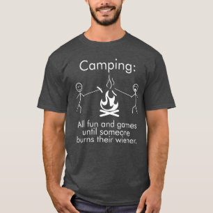 Grappig kamperen met zeggen Alle lol en spel Wiene T-shirt