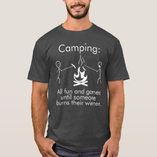 Grappig kamperen met zeggen Alle lol en spel Wiene T-shirt